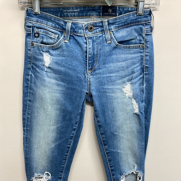 AG Adriano Goldschmied The Middi Ankle Mid Rise Legging Ankle Denim Jeans 24R - Picture 3 of 16